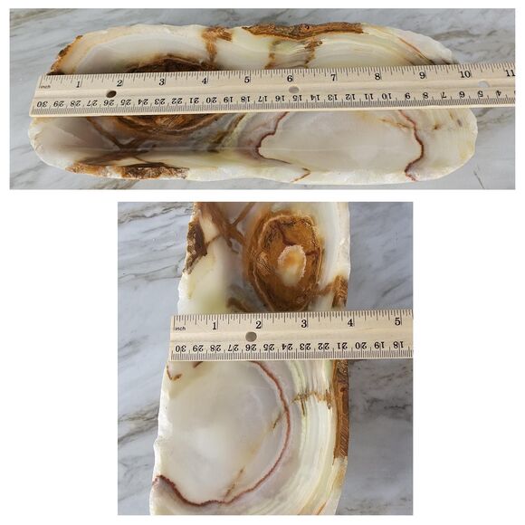 Green Onyx decorative tray, catchall dish, polished stone jewelry dish for gift - Picture 10 of 10